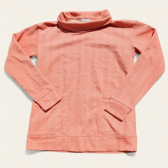 Columbia Lodge Funnel Pullover Sweatshirt | Women's Medium | Peach Chevron - Picture 1 of 6